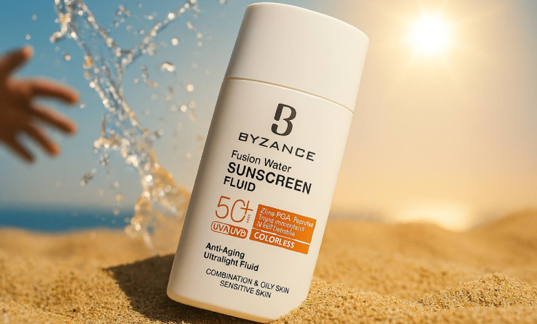فلوئید ضد آفتاب فیوژن واتر SPF50 بیزانس مناسب پوست چرب و مختلط 50 میلی لیتر